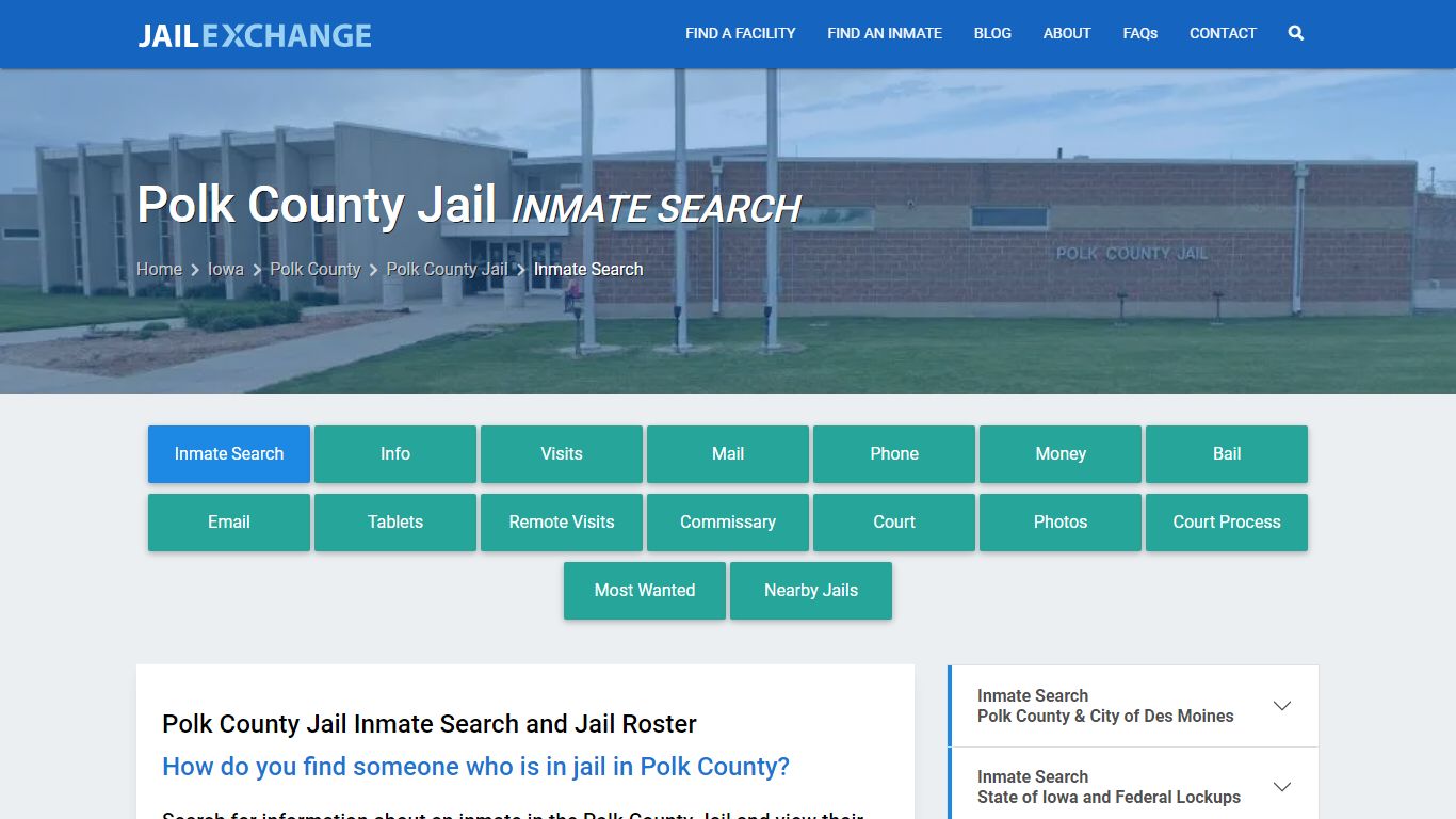 Inmate Search: Roster & Mugshots - Polk County Jail, IA